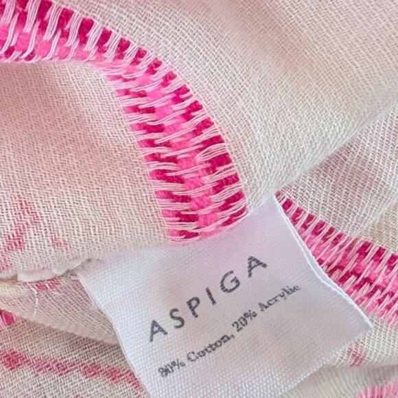 Aspiga Sophia Embroidered Cotton Dress M Pink Striped Boho Bohemian Vacation - Picture 6 of 6